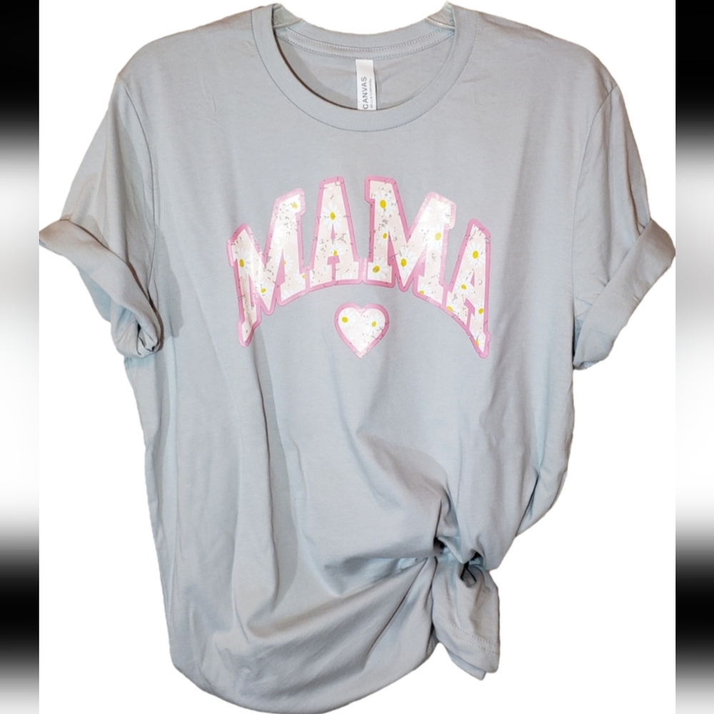 Gray MAMA Daisy Tshirt   L